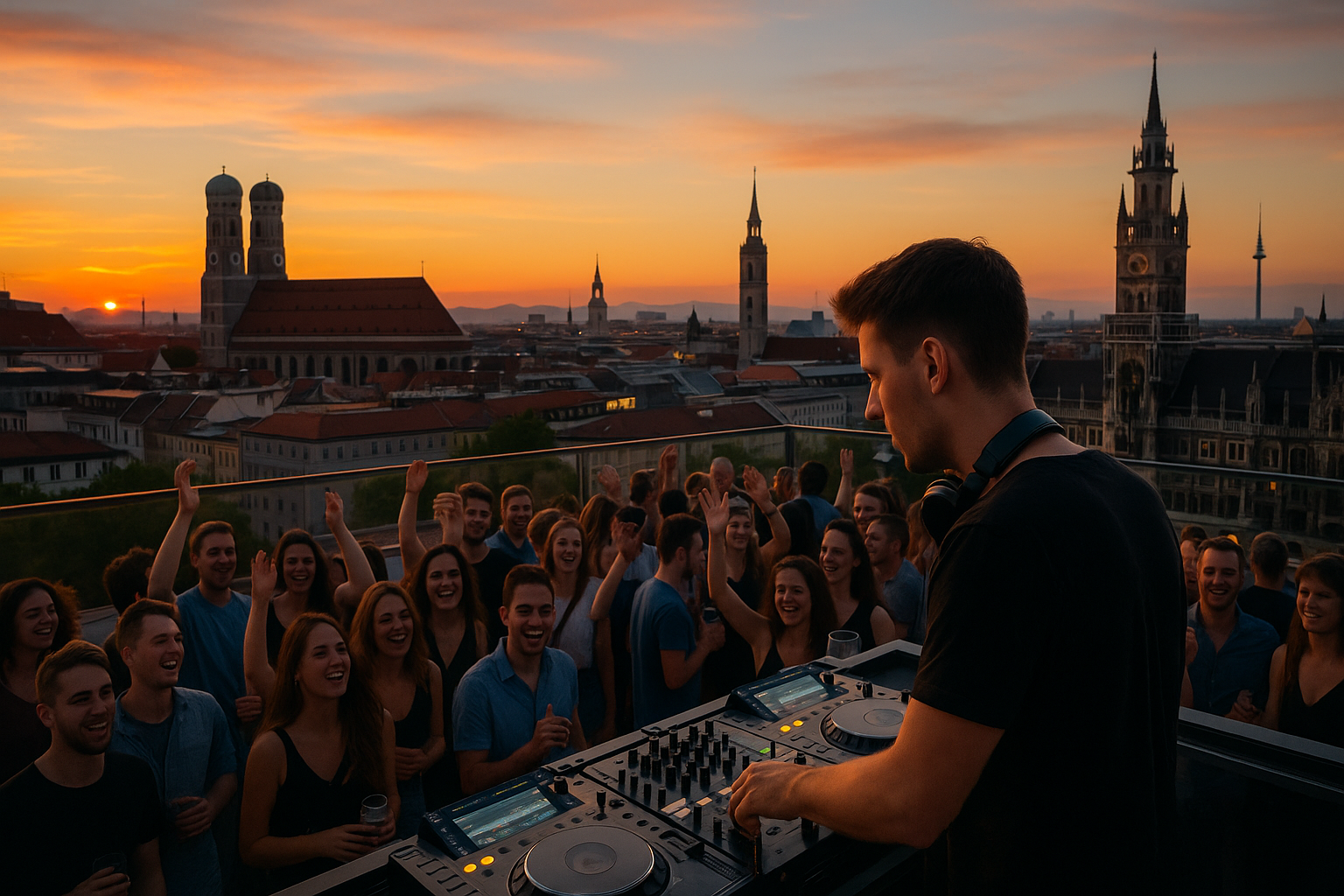 DJ auf dem Münchener Dachgarten